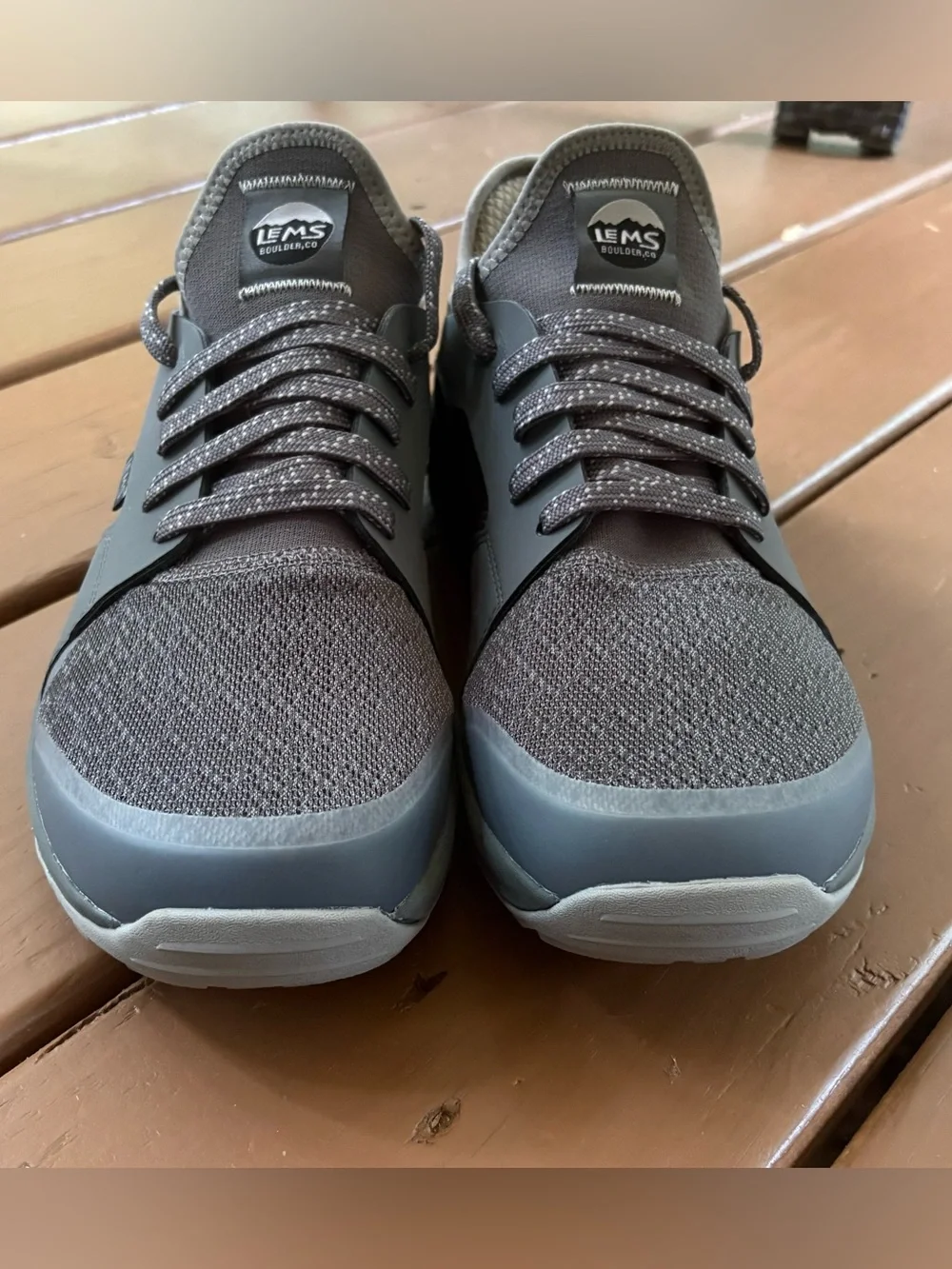 Lems Mesa Men's Size 11.5 Grey Trail Running Hiking Shoes Minimalist Barefoot